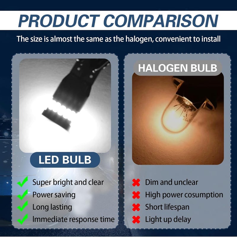 ijuicy 2 PCS 194 Led Bulbs, 168 175 2825 W5W T10 24-SMD 3014 Chipsets 6000K Led Bulb for Car Dome Door Map Dash Courtesy Cargo License Plate Lights (White) - Image 5